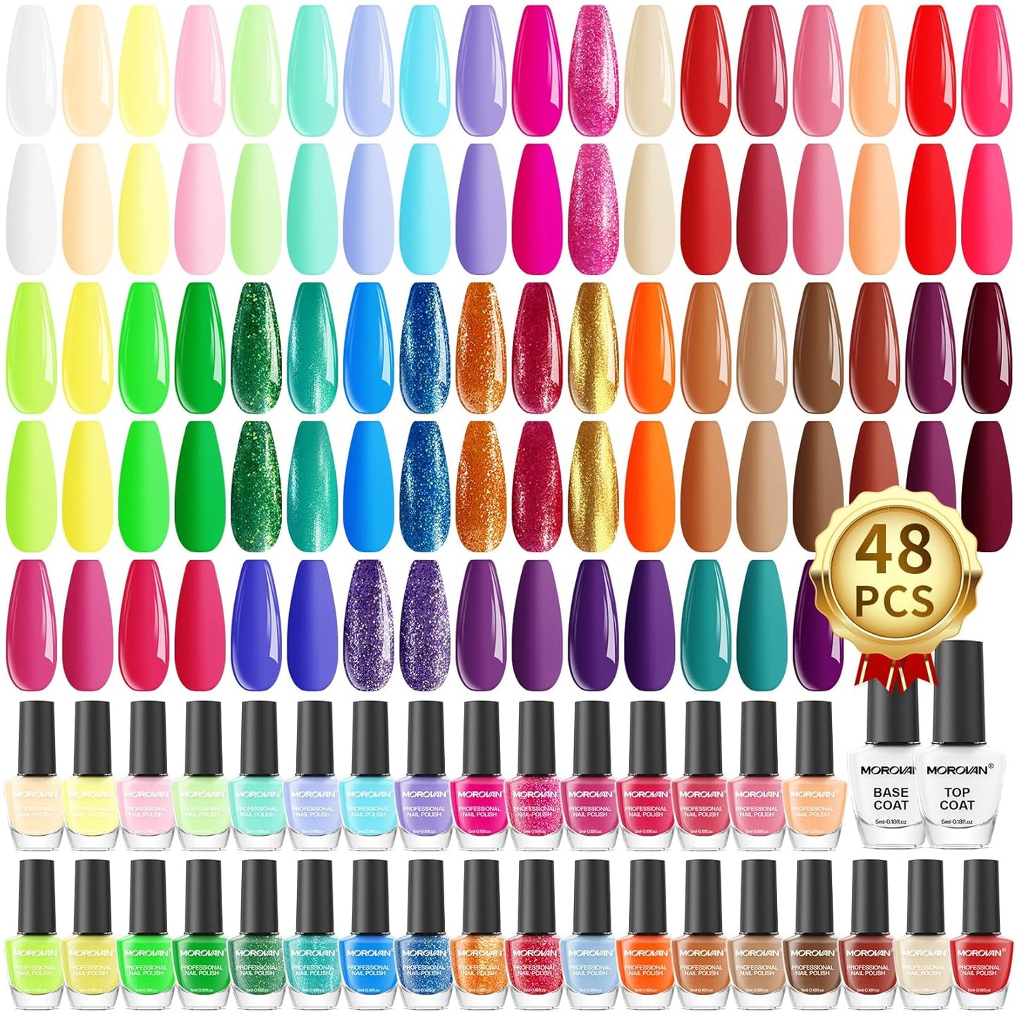Morovan Nail Polish Set: 48PC Quick Dry Nail Polish Kit