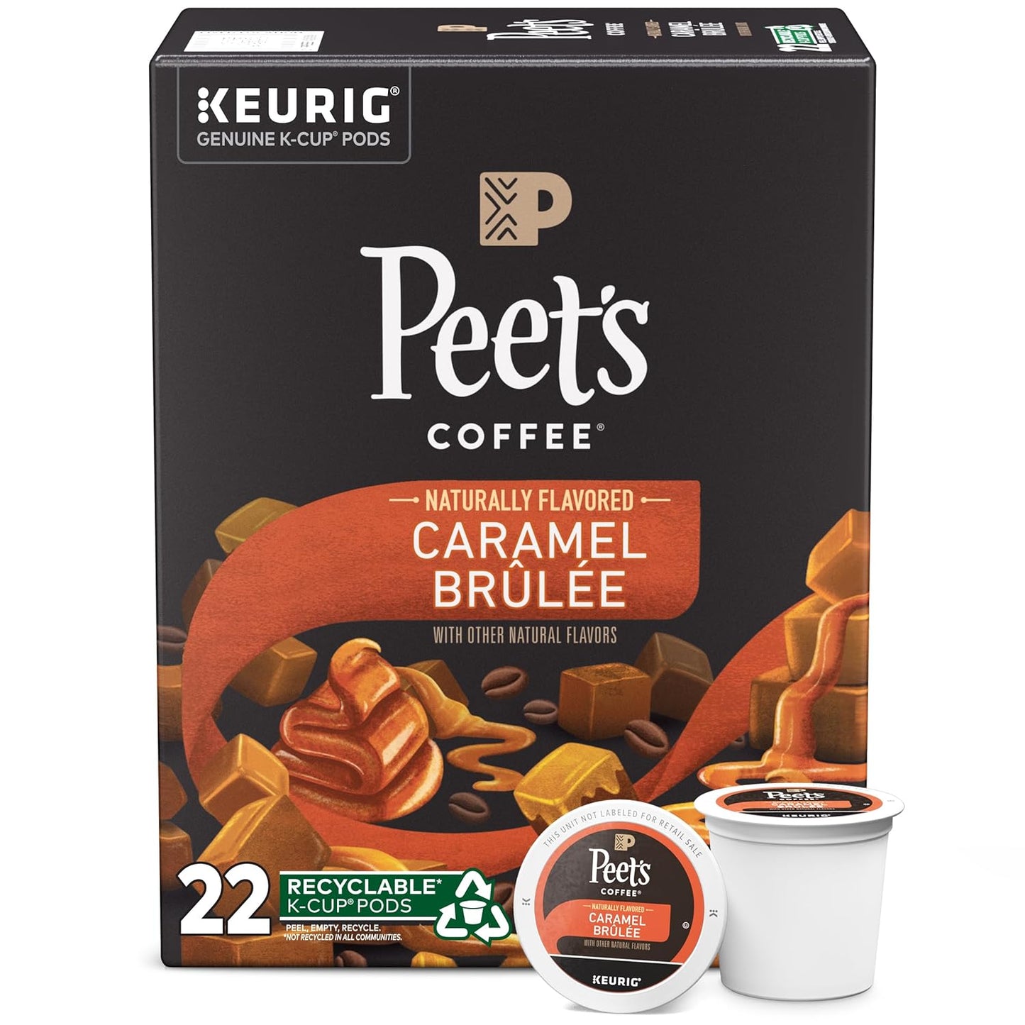 Peet's Caramel Brulee K-Cup Pods - 22 Count
