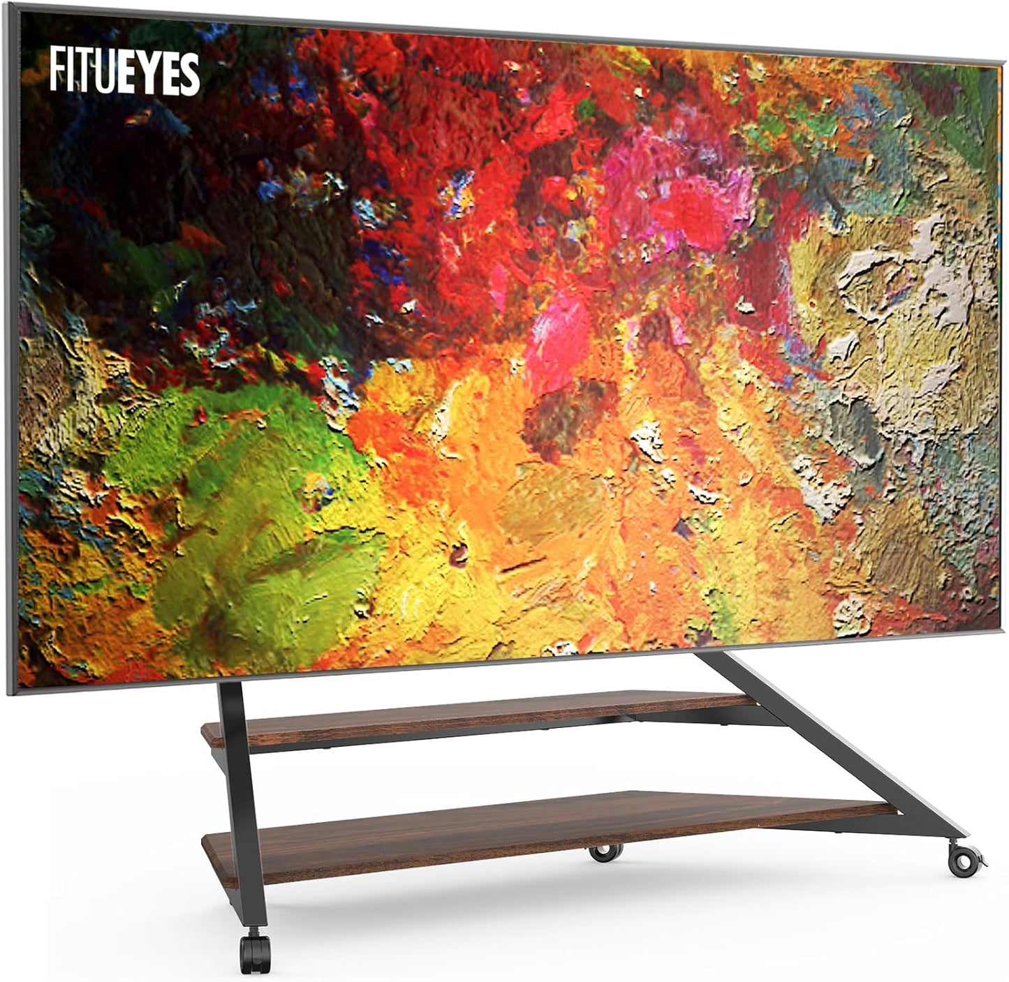 Modern Rolling TV Stand for 75-100 Inch TVs with Storage