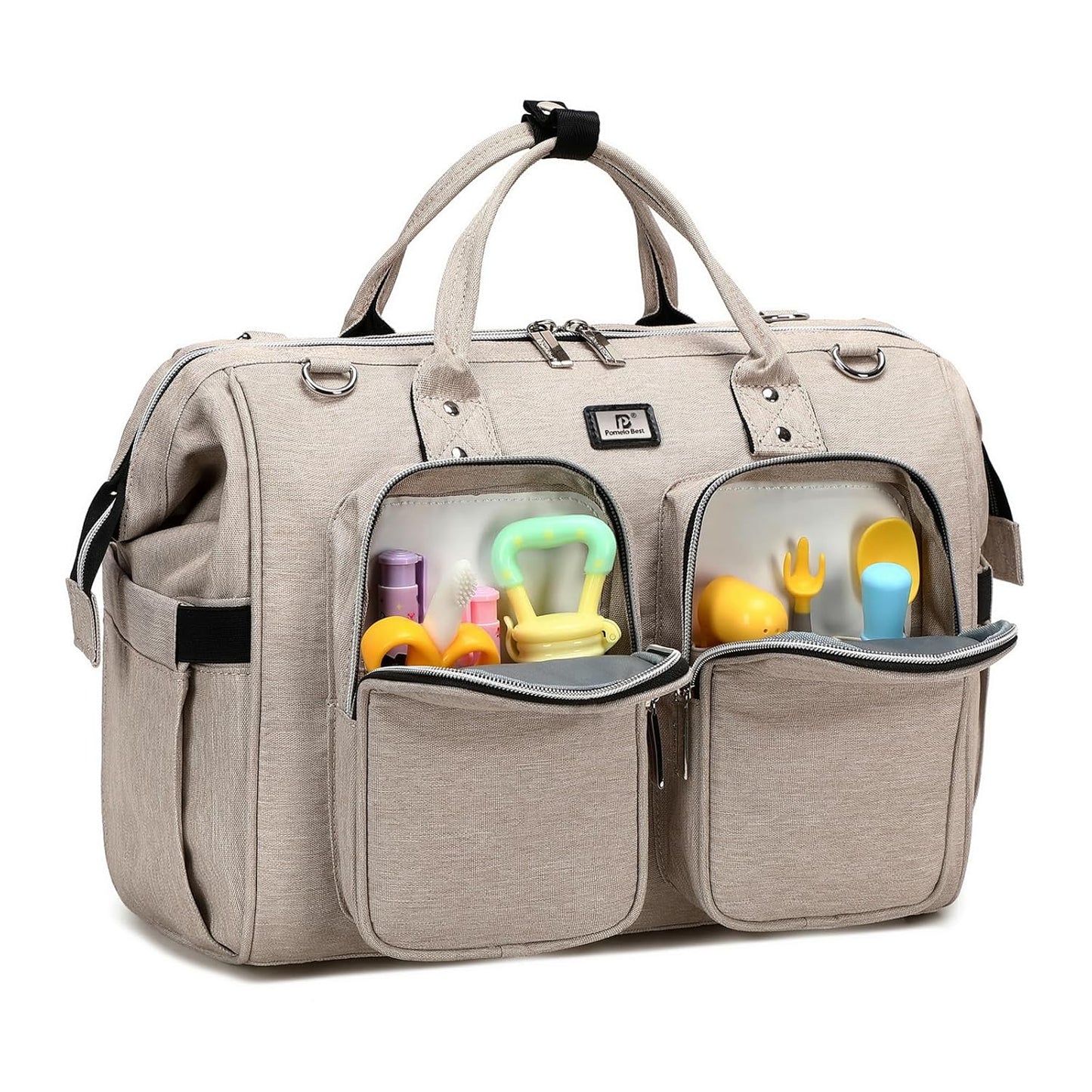 Stylish Diaper Tote Set with Stroller Straps - Pomelo Best