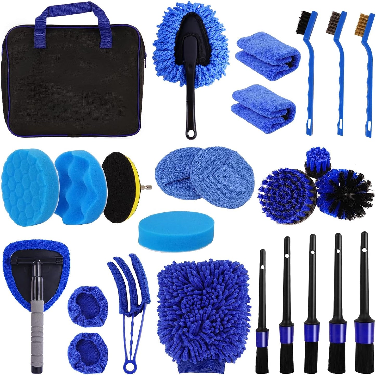 BIBIRE 26pcs Car Detailing Brush Set - Ultimate Car Care Kit