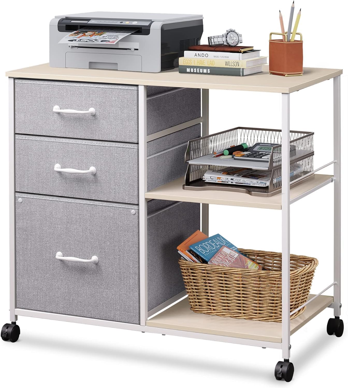 DEVAISE 3 Drawer Mobile File Cabinet for Home Office Storage