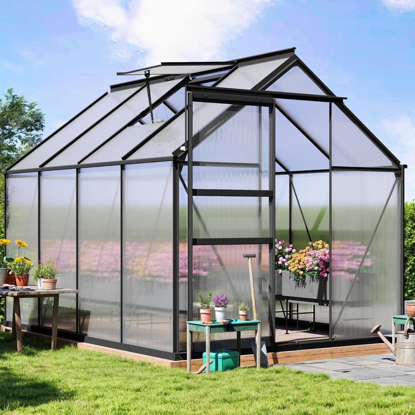 YITAHOME 6x8FT Heavy Duty Greenhouse for Year-Round Gardening