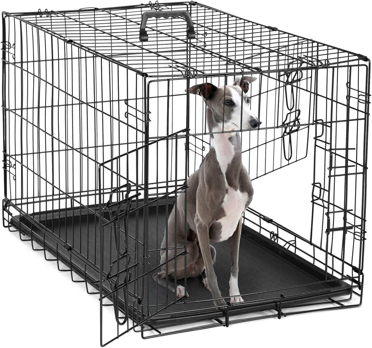DUMOS 36 Inch Double Door Dog Crate for Safe Pet Training