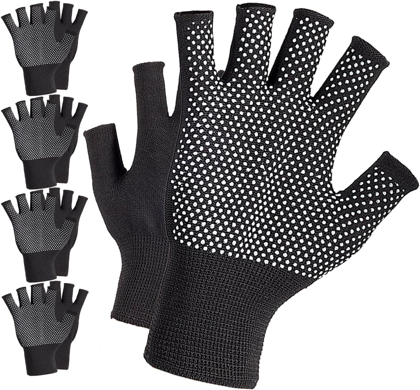 Soft Breathable Yoga Workout Gloves - 4 Pairs