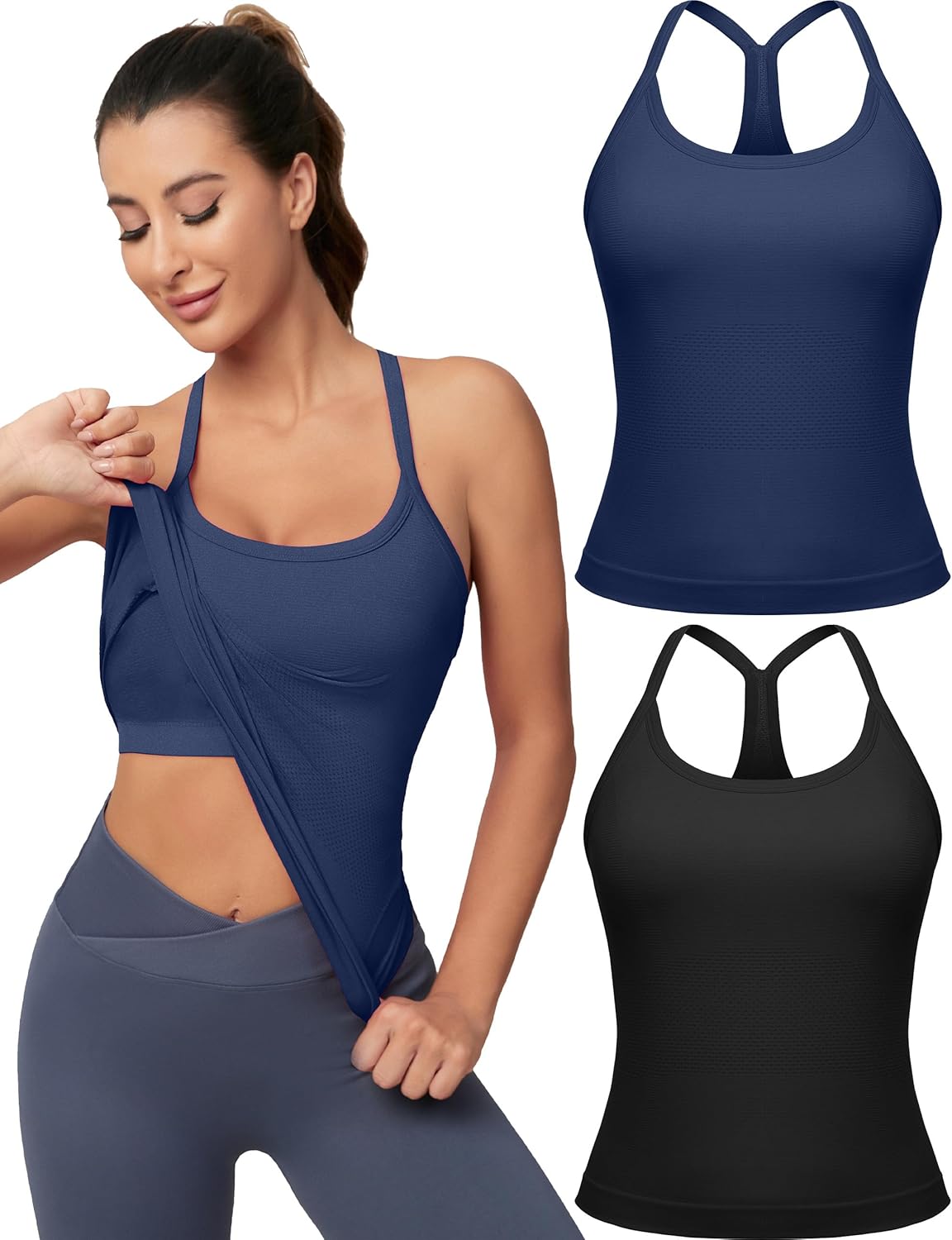 MathCat Workout Tank Tops for Women with Built-in Bra