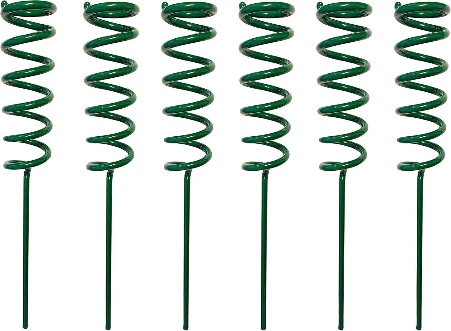 6-Pack Heavy Duty Fishing Rod Ground Stand, Green, Vinyl Coated