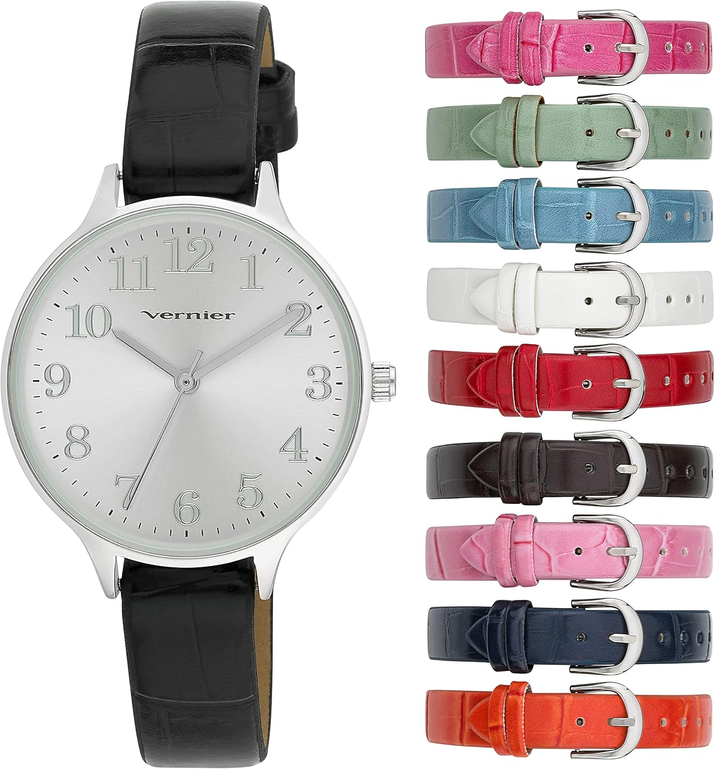 Vernier Women's Easy Read Watch + 10 Vegan Straps