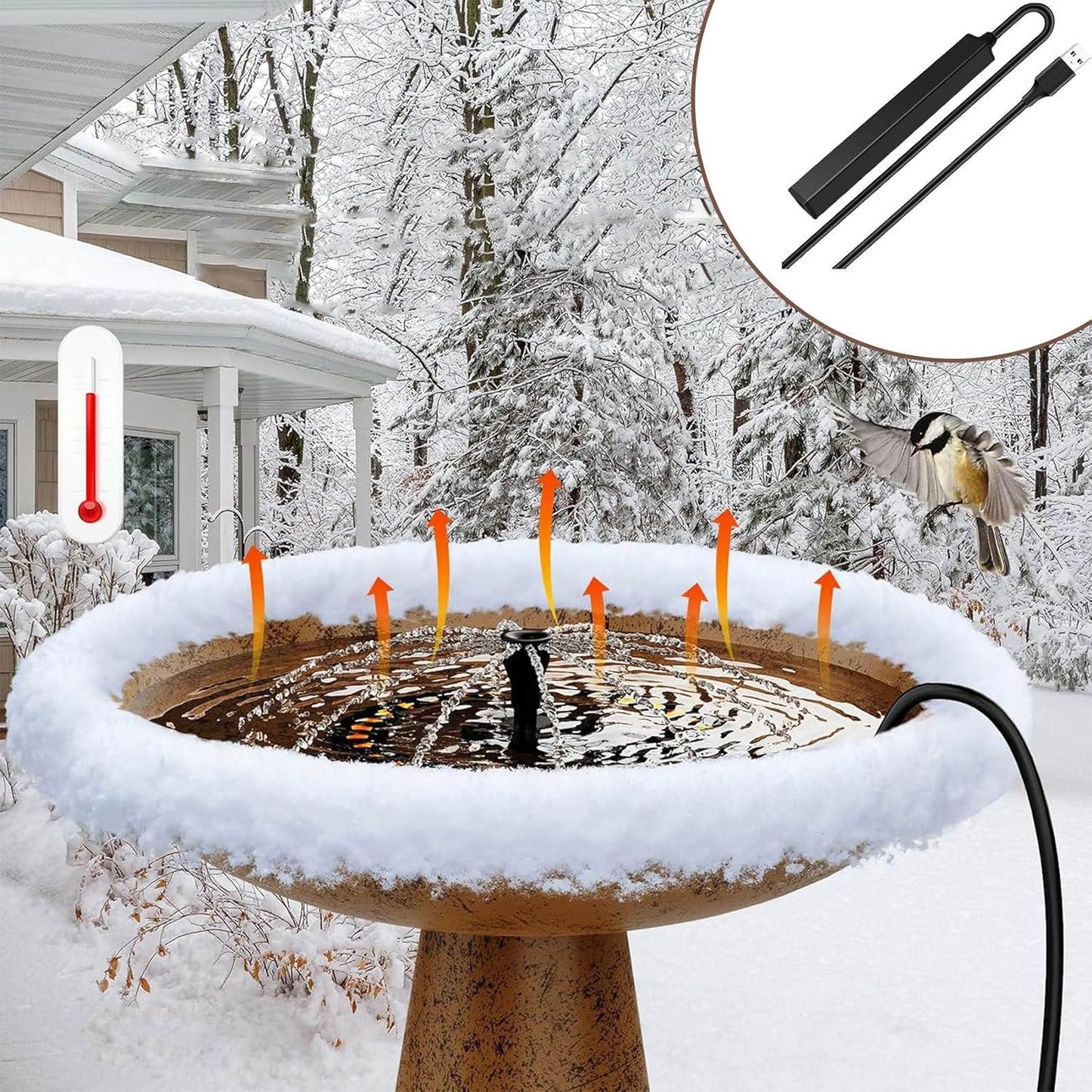 10W Bird Bath Deicer: Outdoor Winter Warmth