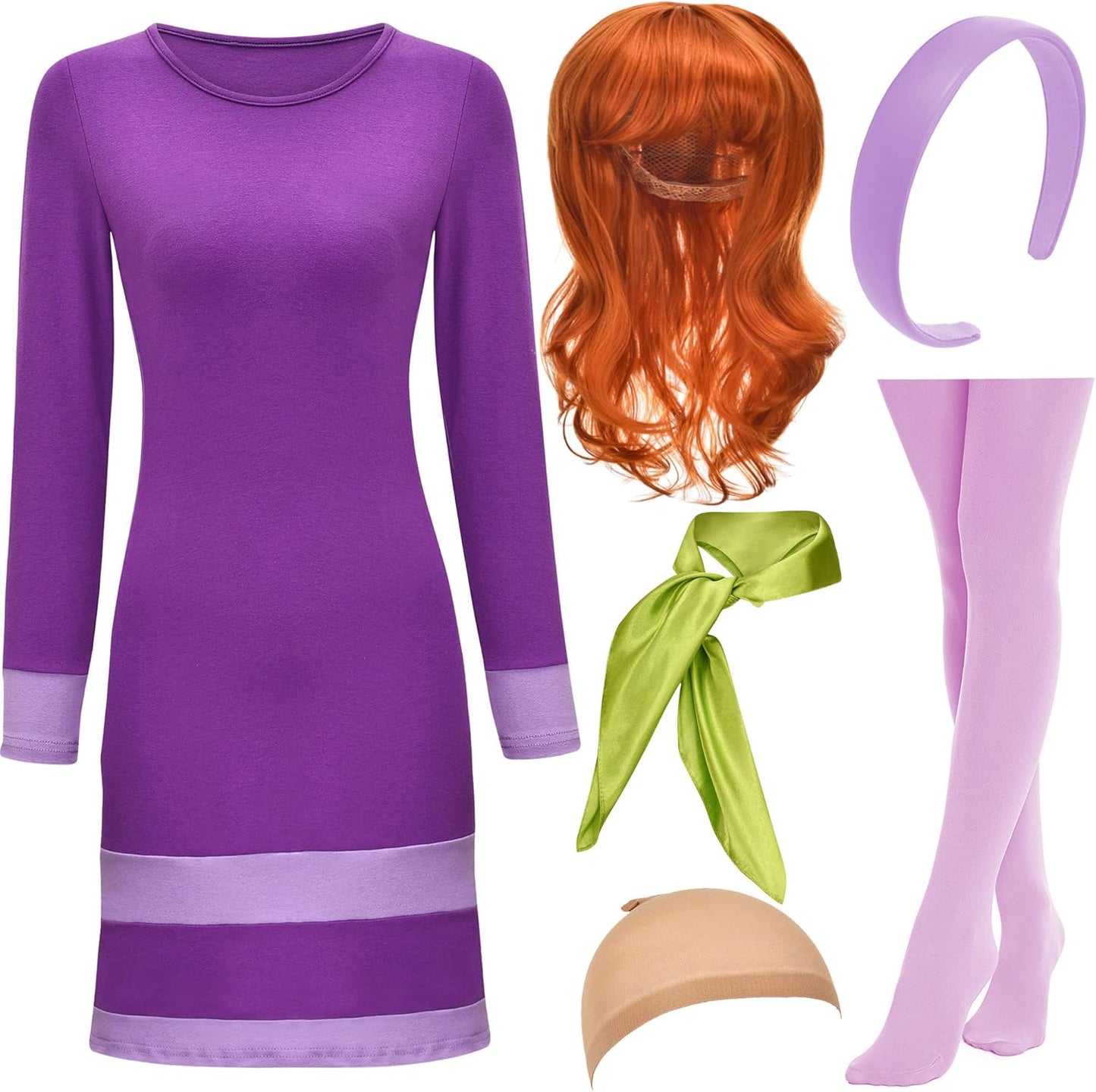 Halloween Deluxe Adult Costume for Women with Purple Mini Dress