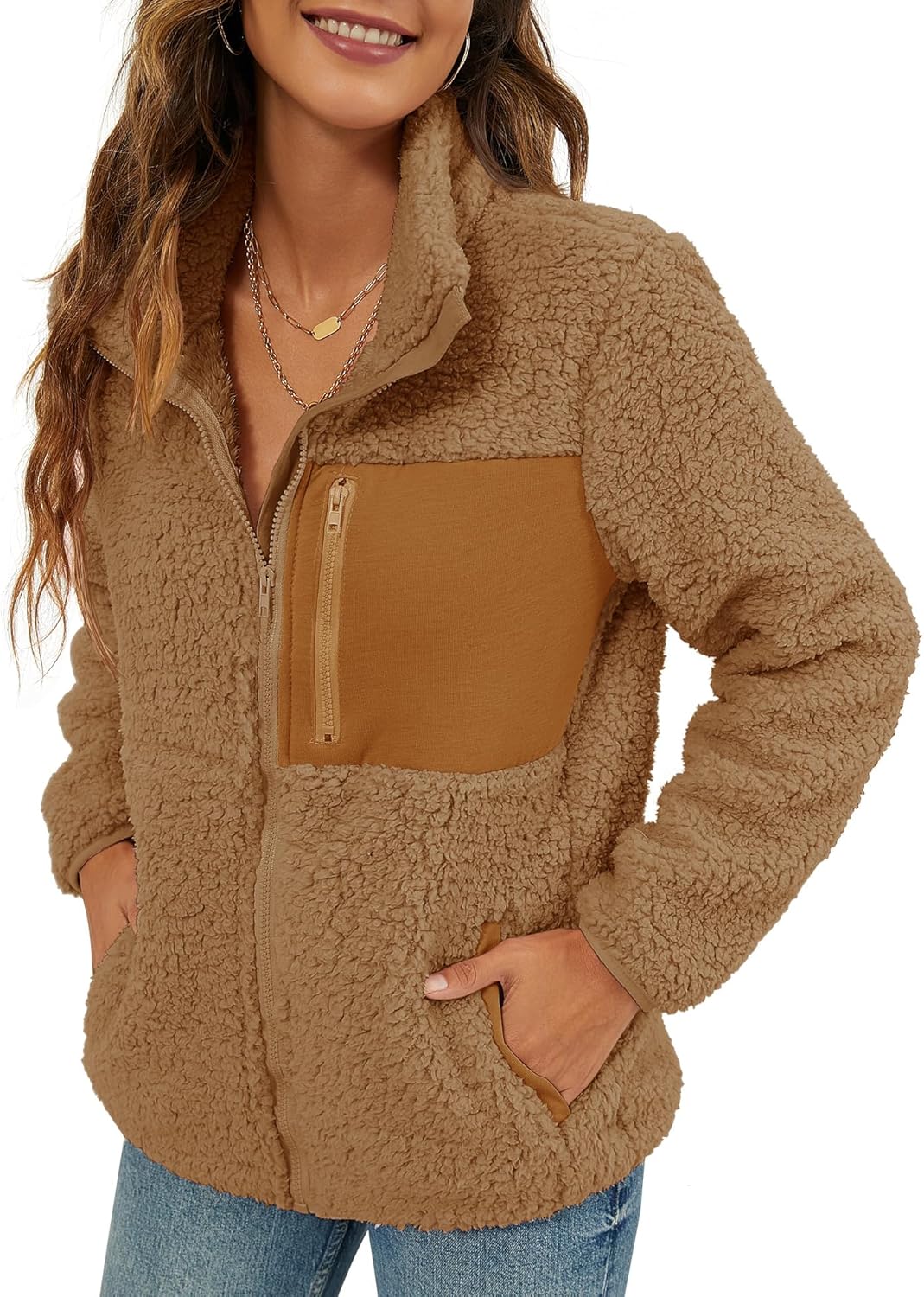 VVK Women's Fashion Faux Shearling Shaggy Full Zip Coat Review