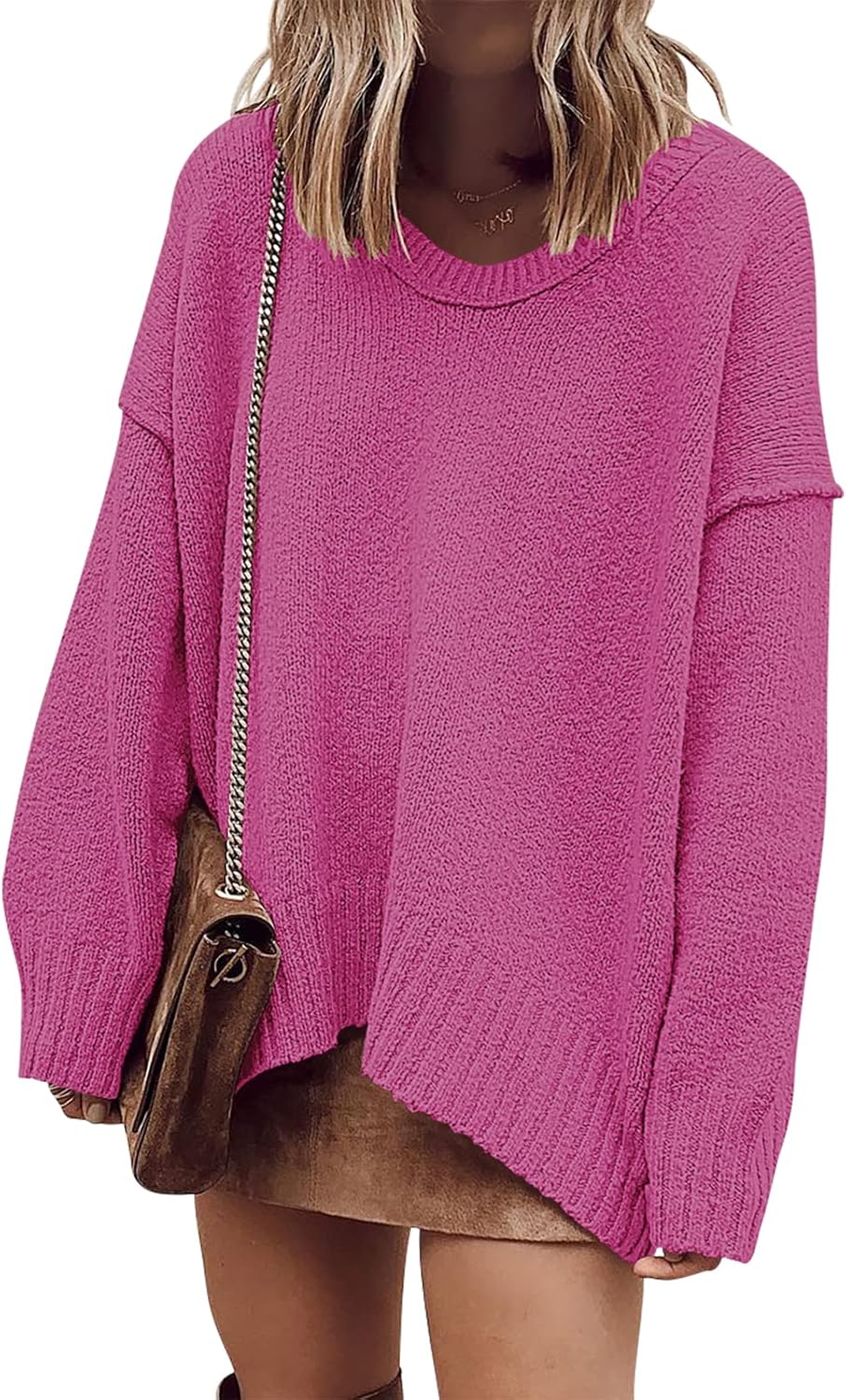 Oversized Casual Loose Slouchy V Neck Batwing Sweater for Women