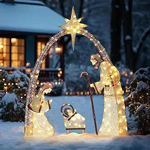 5FT Lighted Christmas Nativity Scene for Outdoor Decoration