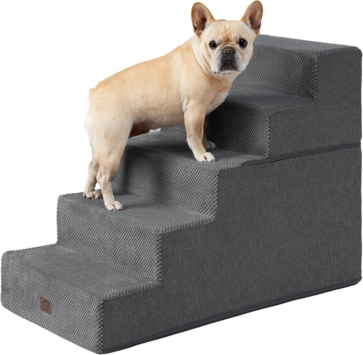 EHEYCIGA Dog Stairs for High Bed - 5-Step Extra Wide Steps