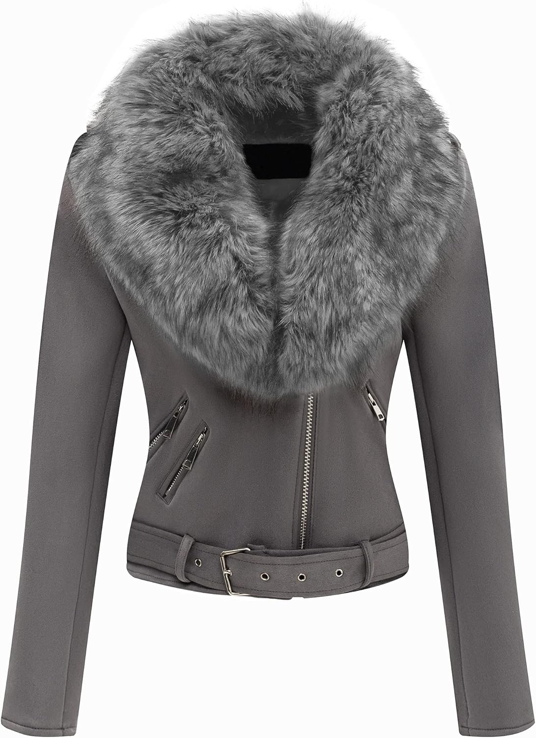 Stylish Women Faux Leather Suede Jacket for Winter Wear