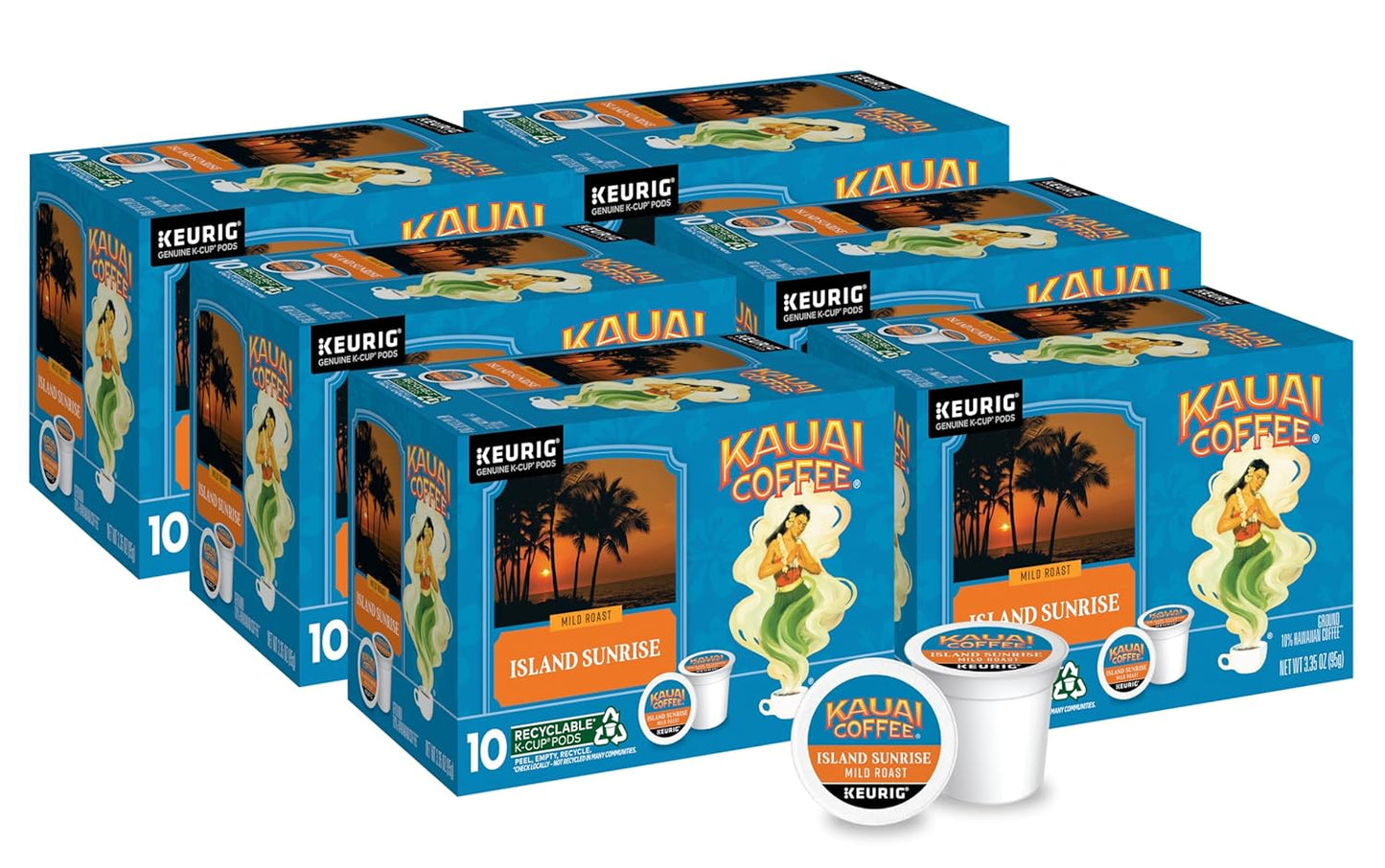 Kauai Coffee Island Sunrise Mild Roast K-Cup Pods for Breakfast