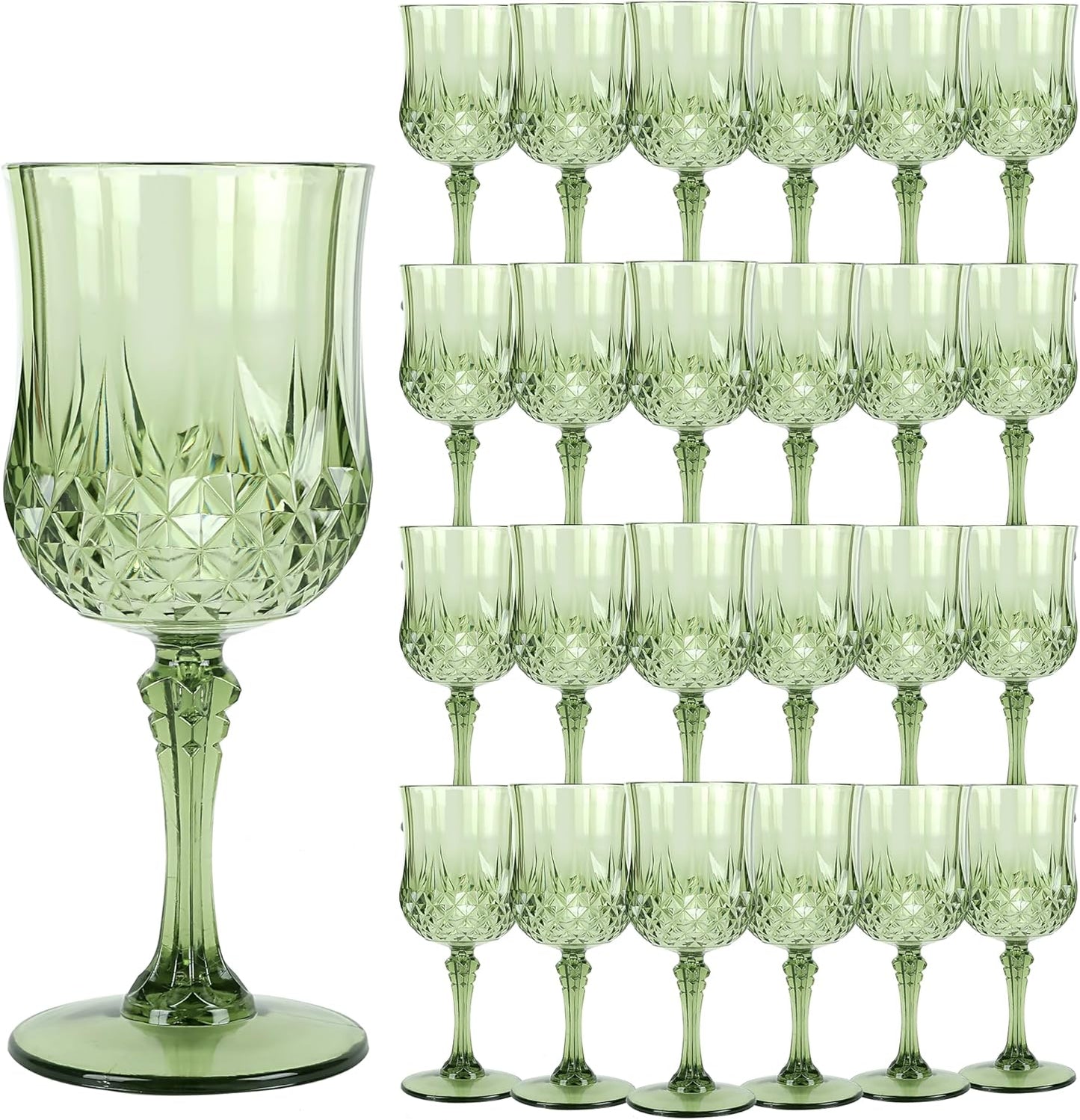 Vintage Style Plastic Wine Glasses for Weddings and Parties
