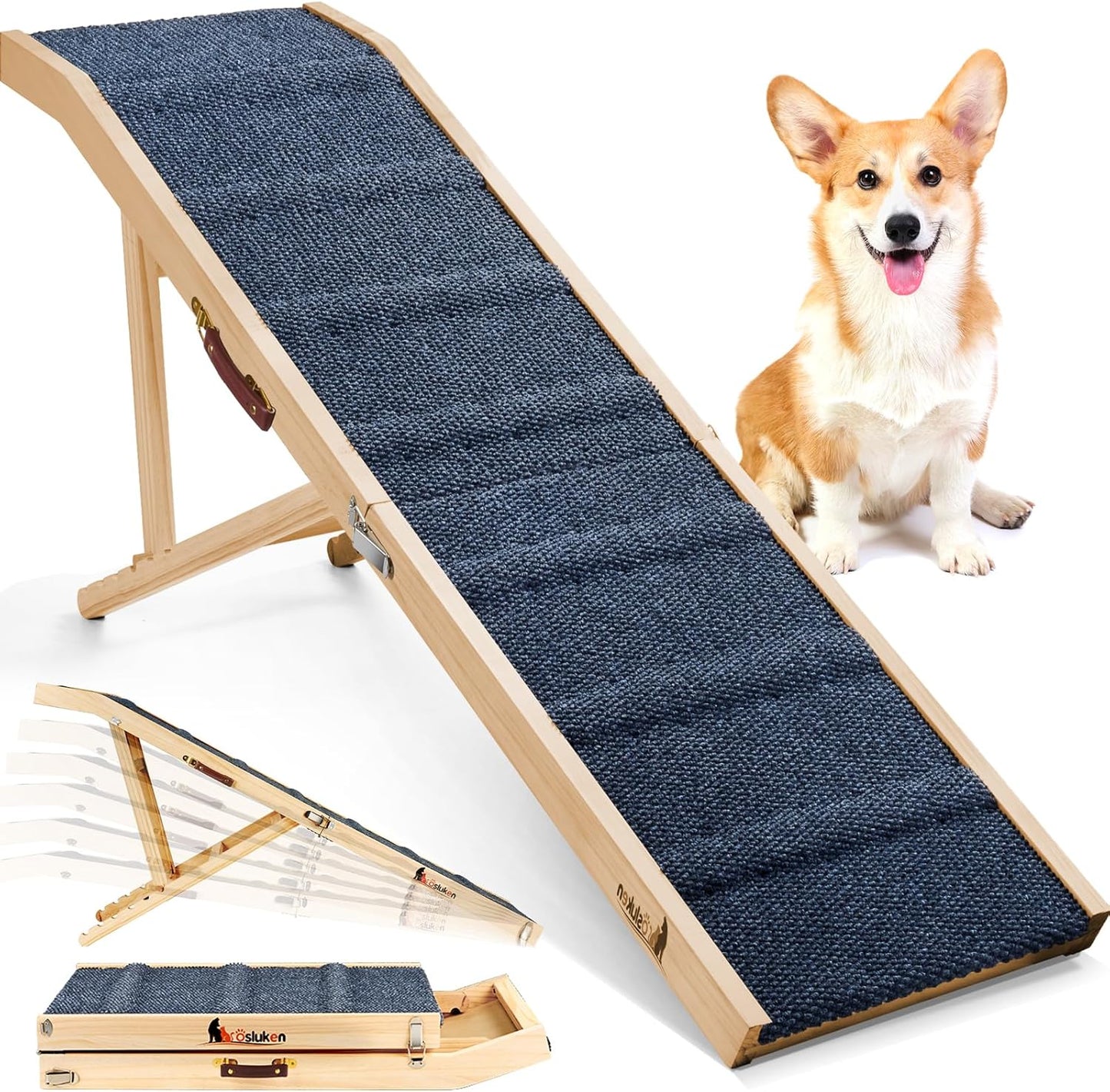 Dog Ramp for Bed, Foldable Pet Ramp for Small Large Dogs