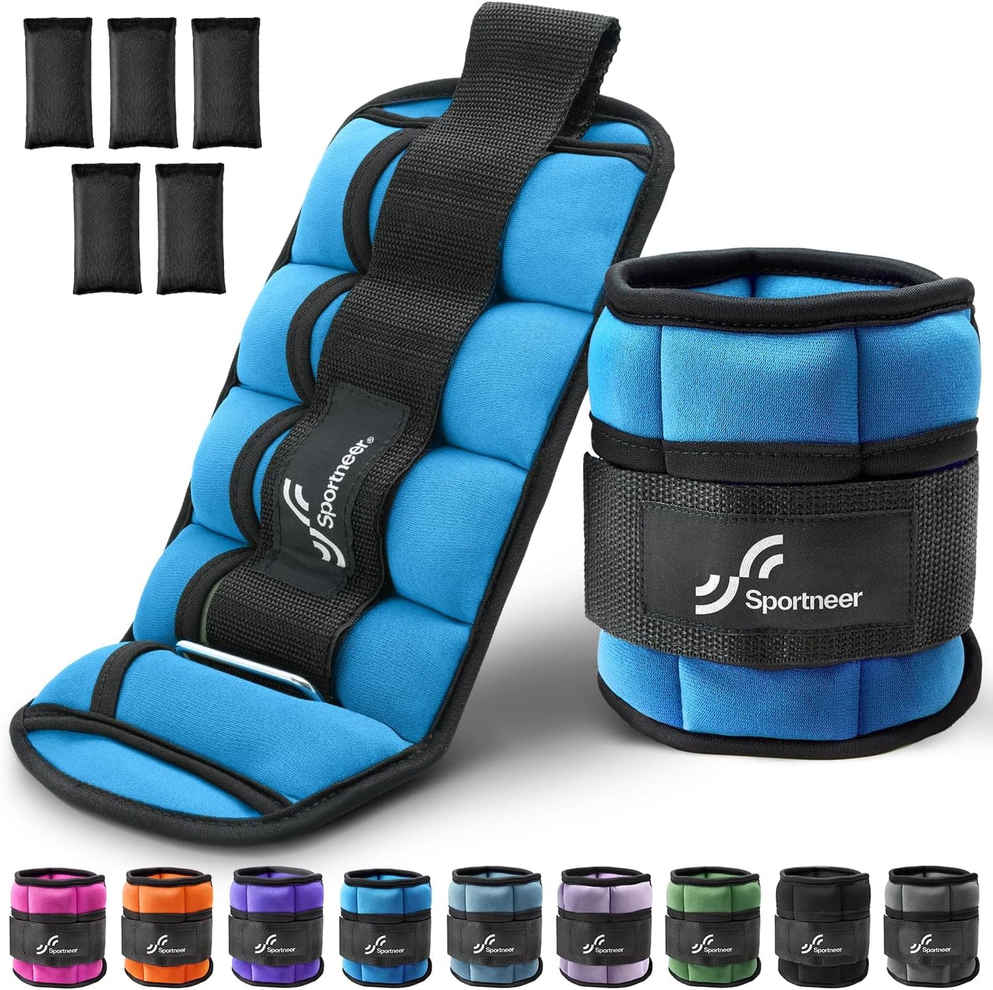 Sportneer Adjustable Ankle Weights for Strength Training and Fitness