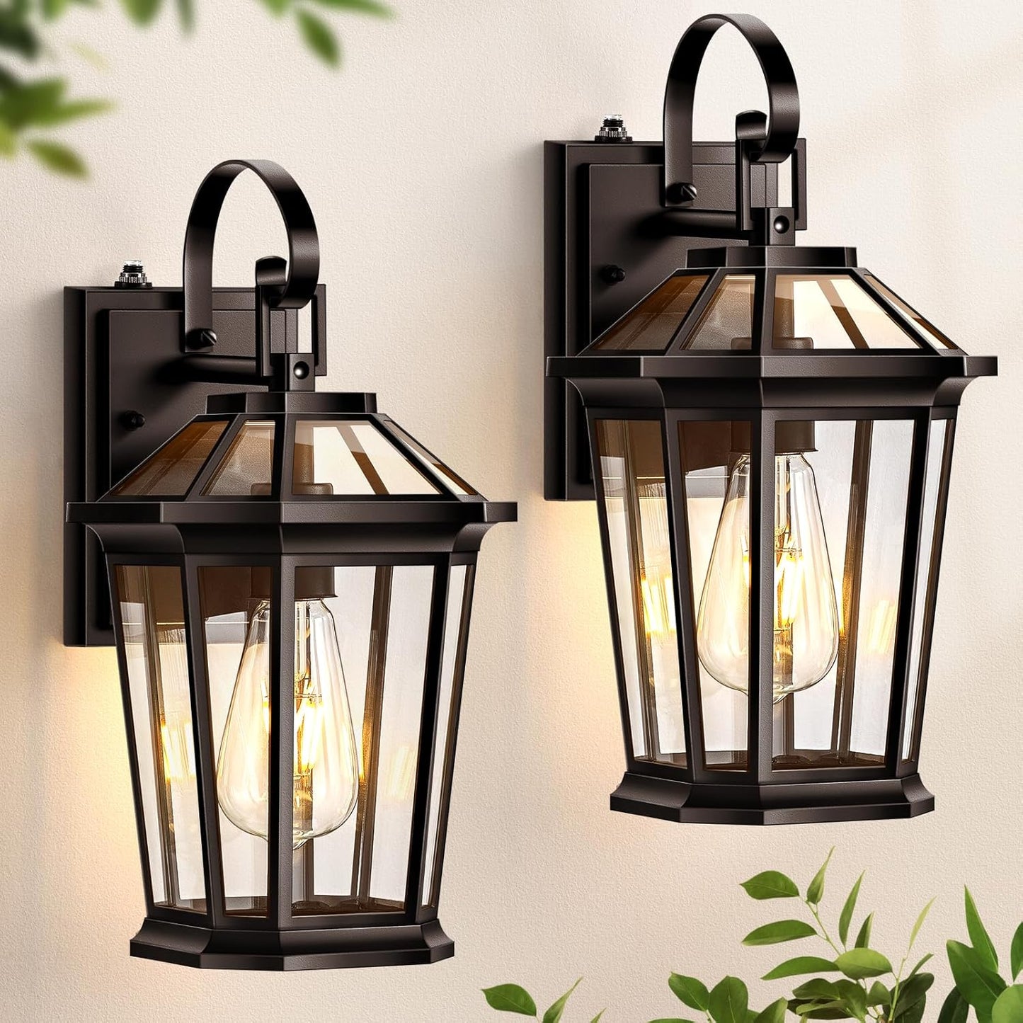 VIANIS Outdoor Wall Lights - Dusk to Dawn Bronze Sconces