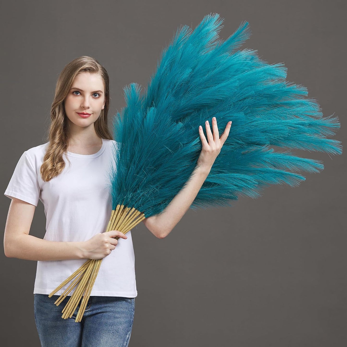 7 Pcs 45in Faux Pampas Grass for Elegant Home Decor