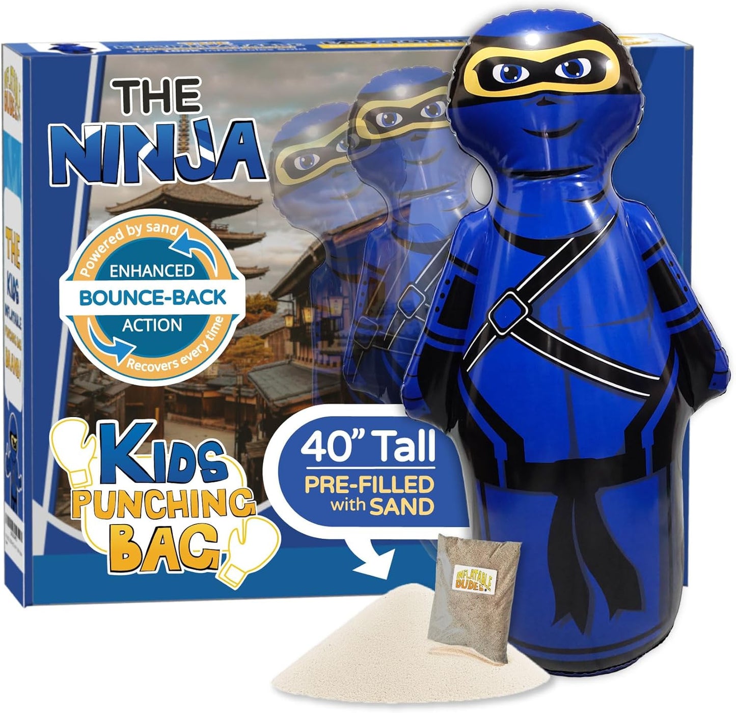 Inflatable Punching Bag for Kids - Ninja Toy 40 Inches Fun