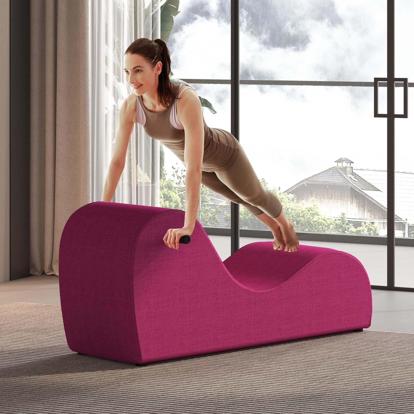 FRATUNAR Ergonomic Yoga Chaise: Couples' Relaxation Haven