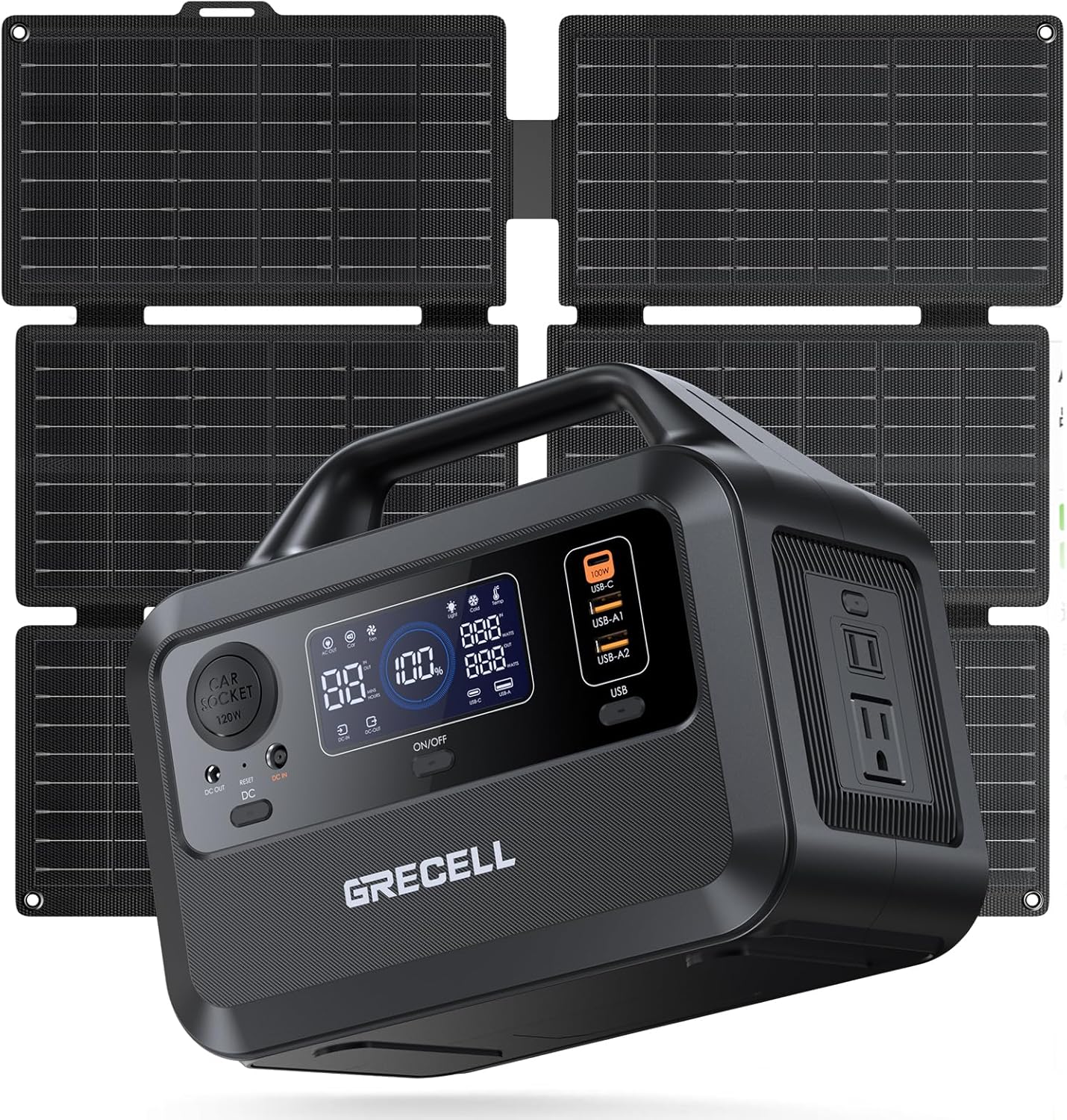 GRECELL Solar Generator with 40W Panel for Outdoor Power Needs
