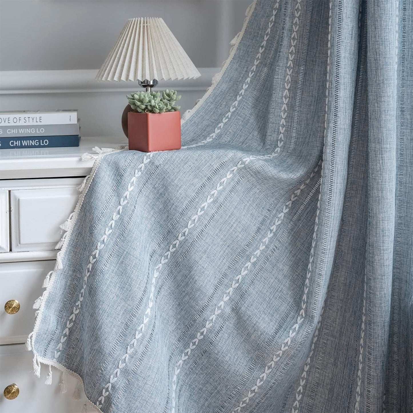ColorBird Boho Curtains 84 inch Length for Vintage Home Decor