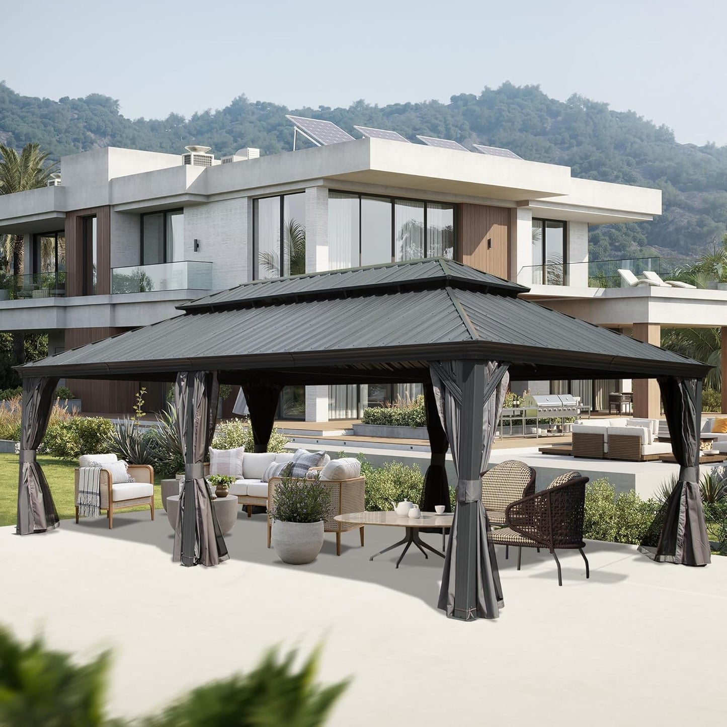 Domi 14ft X 22ft Hardtop Gazebo for Elegant Outdoor Gatherings