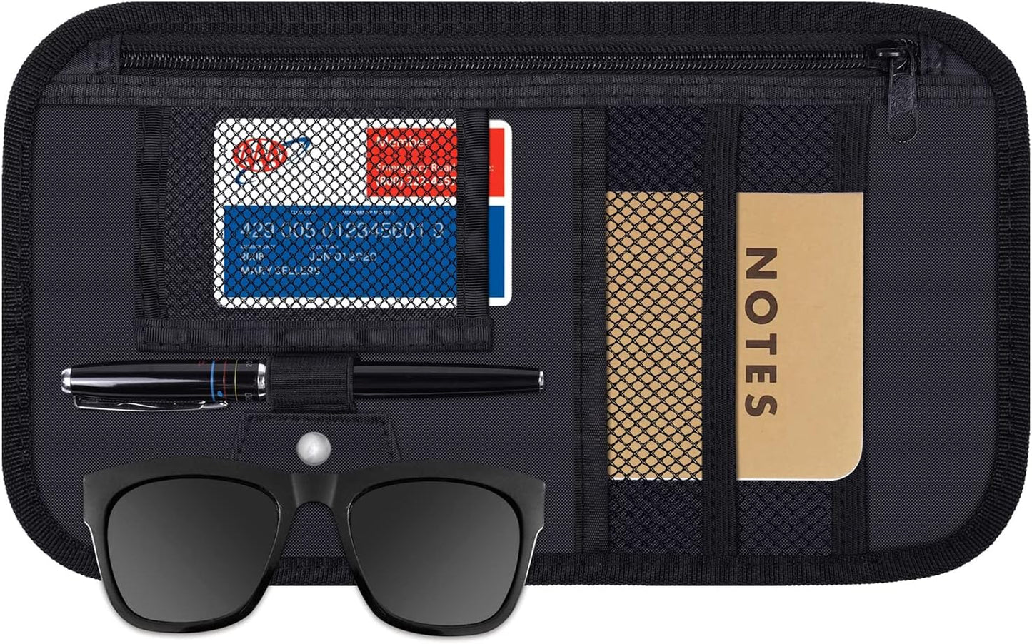 Organize with Ease: Car Sun Visor Storage (Black)