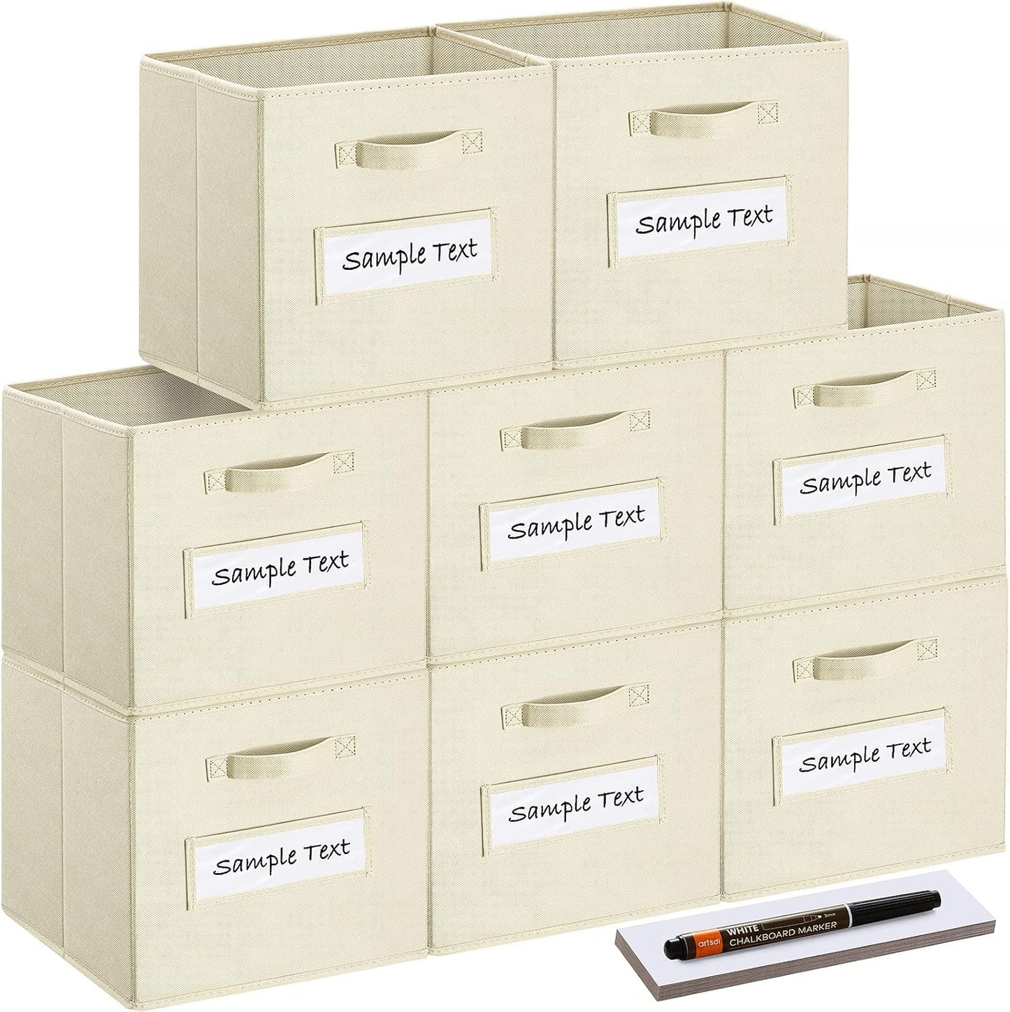 artsdi 13x13 Storage Cube Bins Set of 8 for Home Organization