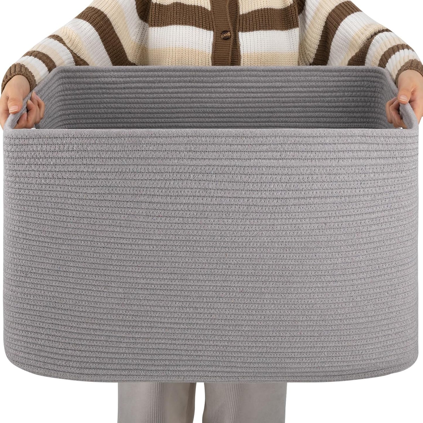 XXLarge Rectangle Blanket Basket for Storage and Organizing