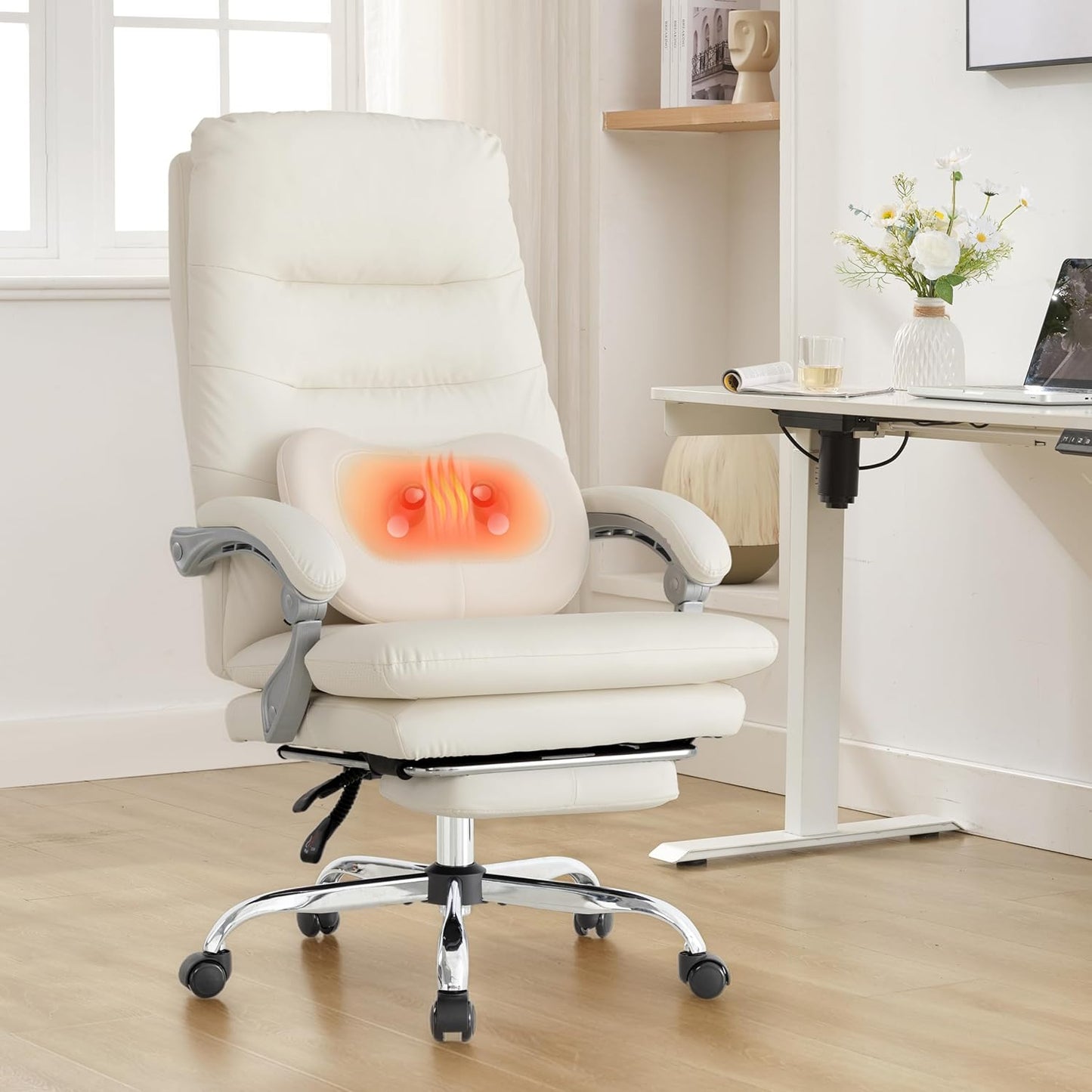Kneading Massage Office Chair with Footrest for Ultimate Comfort