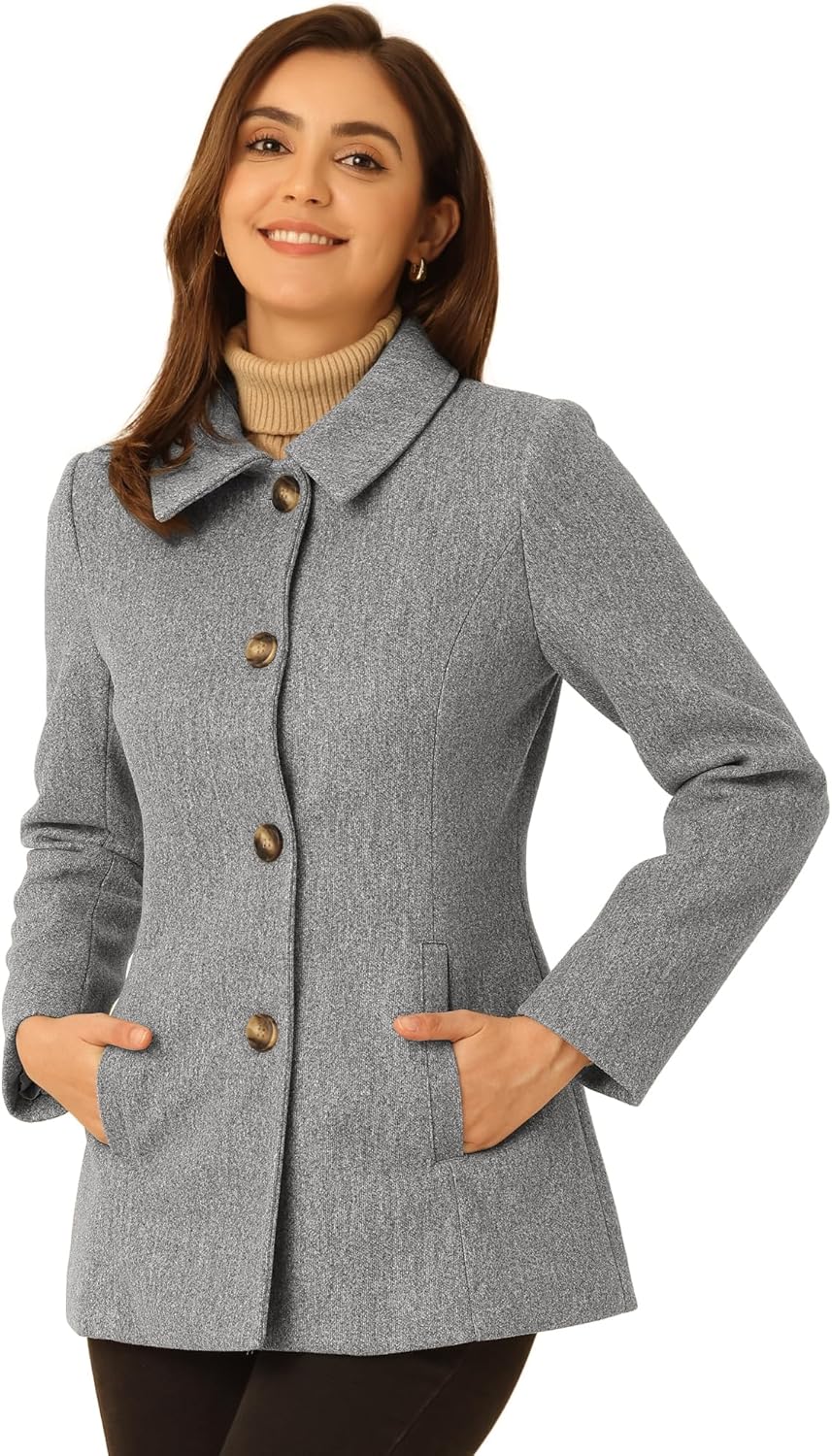 Allegra K Womens Work Office Winter Overcoat Pea Coat Review