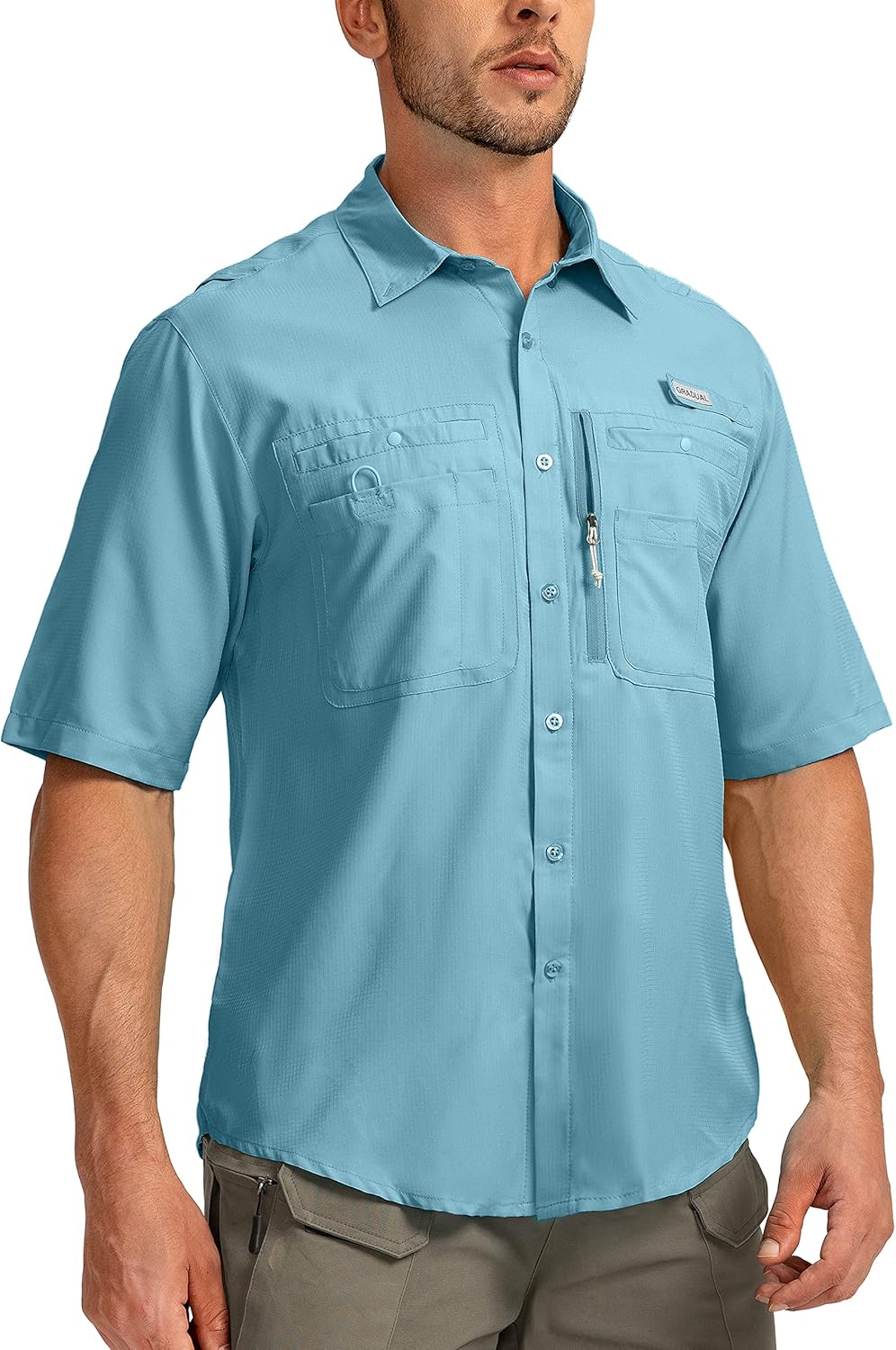 Men's Fishing Shirts with Zipper Pockets for Outdoor Adventures