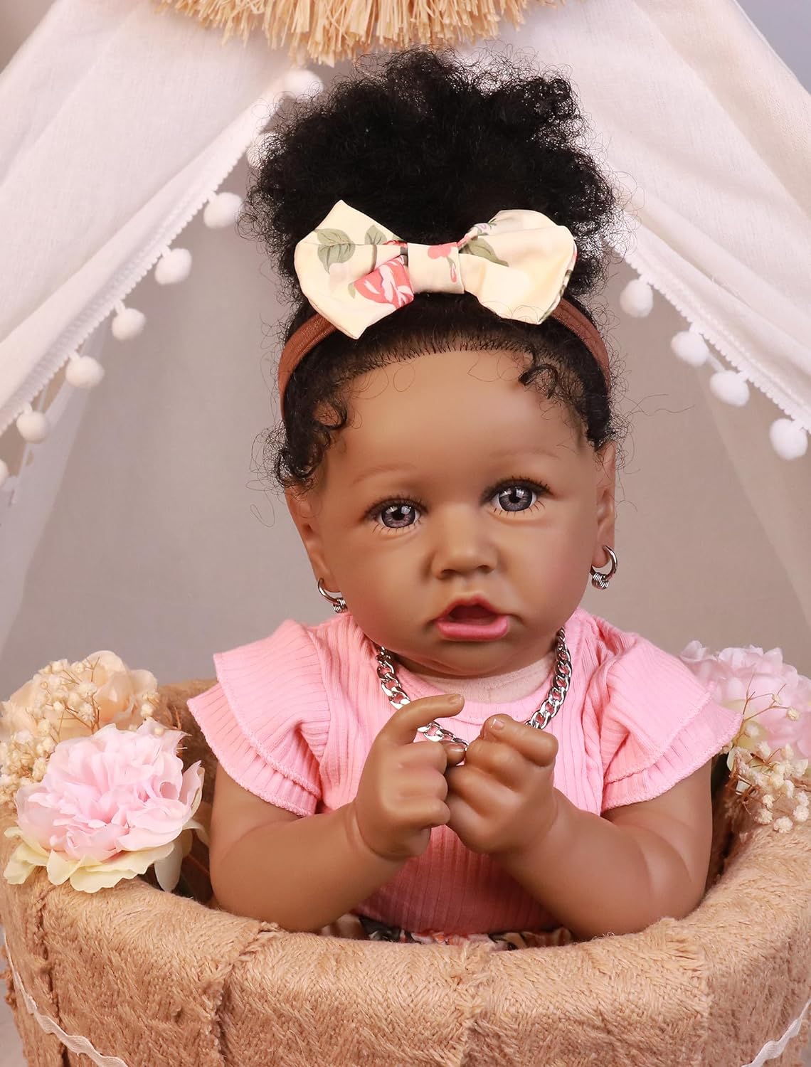 African American Reborn Baby Doll - Realistic 22.8 Inch - Best Gift Set