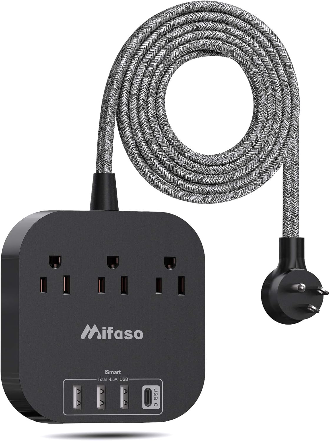 Compact Charging Hub with USB C & 3 Outlets