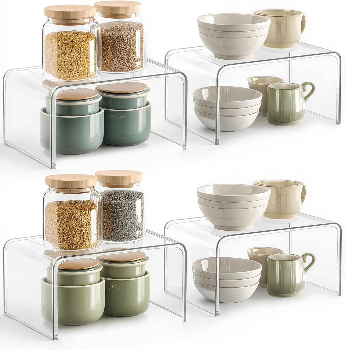 Syntus Cabinet Shelf Organizer for Spice and Plate Storage