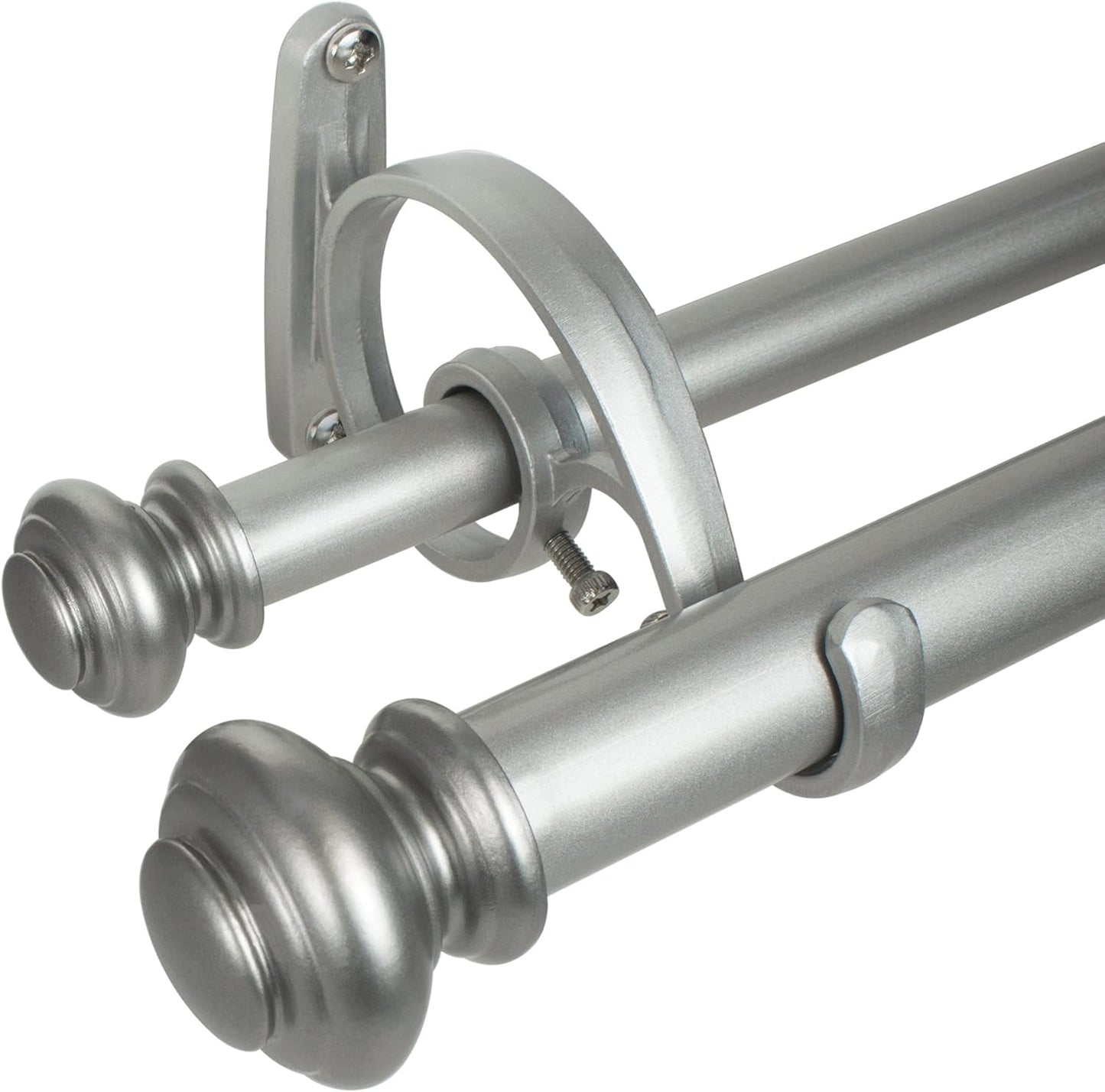 Decopolitan Urn Telescoping Double Drapery Rod Set, 72-144 in