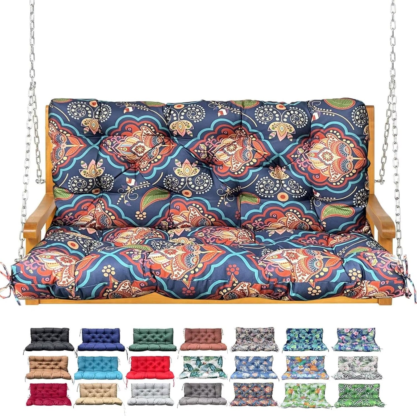 Porch Swing Cushion with Backrest for Outdoor Furniture Comfort