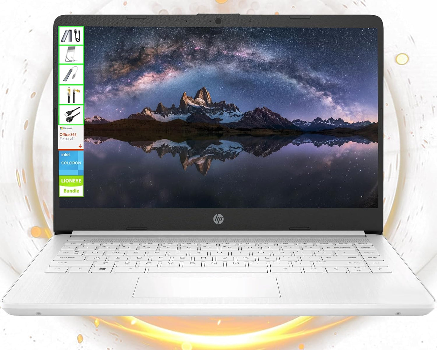 HP 14 inch HD Laptop with 16GB RAM and 256GB Storage Bundle