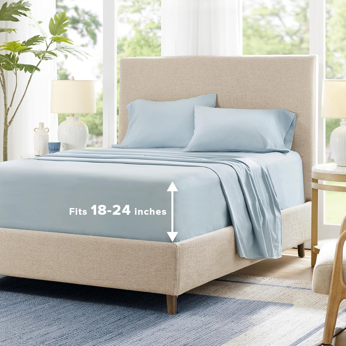 Comfort Spaces Extra Deep Pocket Cooling Sheets for Queen Beds