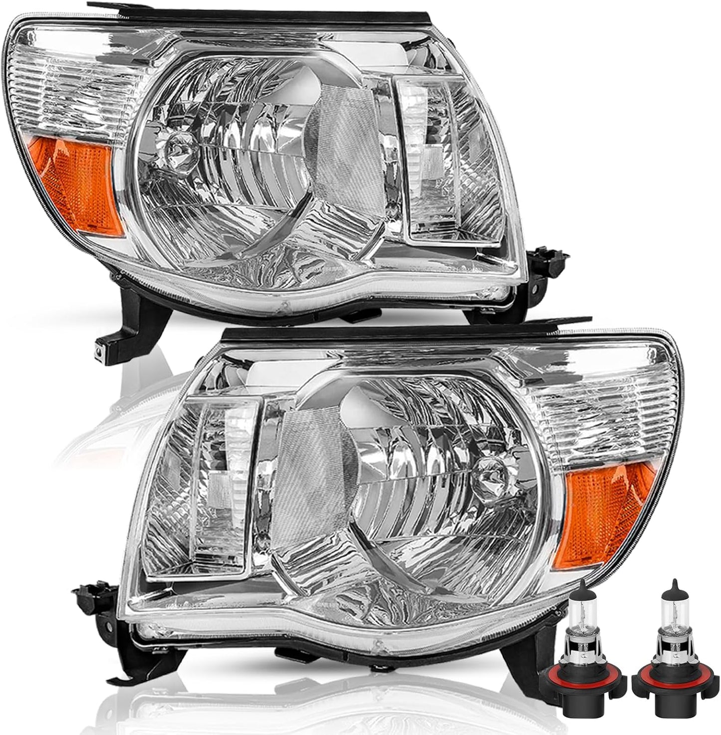 Headlight Assembly Set for 2005-2011 Toyota Tacoma with Bulbs