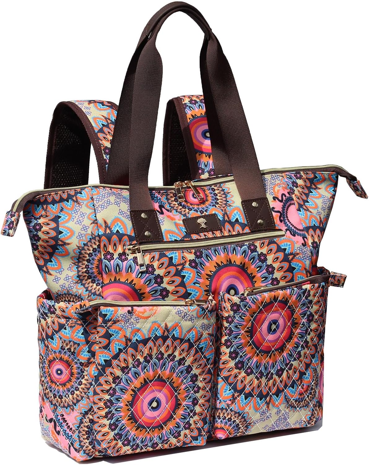 Diaper Tote Bag Backpack 2 in 1 Large Capacity for Women