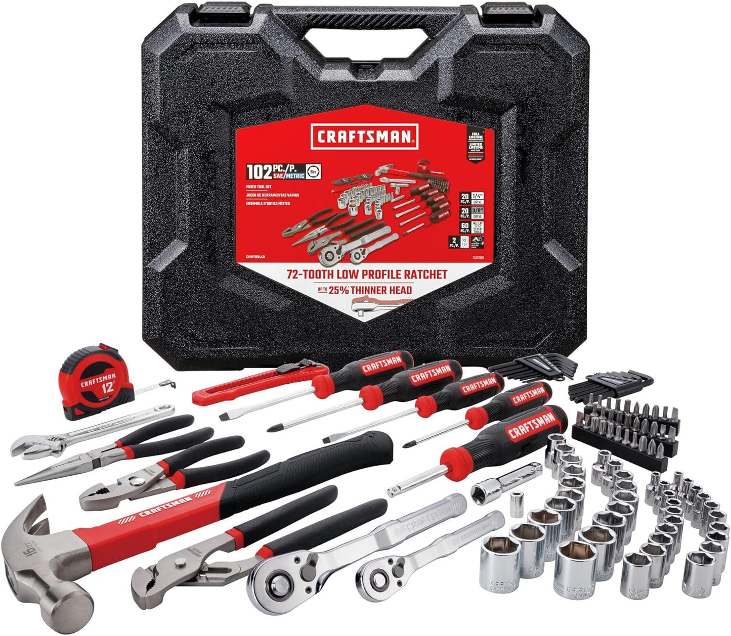 CRAFTSMAN 102-Piece Tool Kit for Home and Car, Durable Set