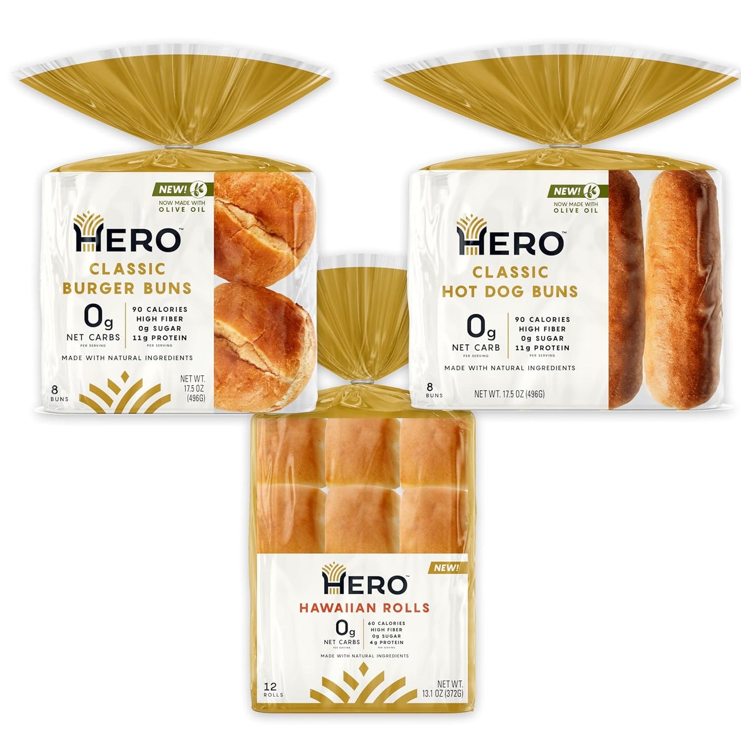 Hero Bread Party Sidekick Bundle: Low Carb Hawaiian Rolls & Buns