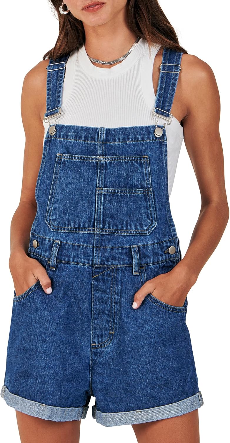 Stylish Women's Denim Shorts Overalls for Casual Summer Wear