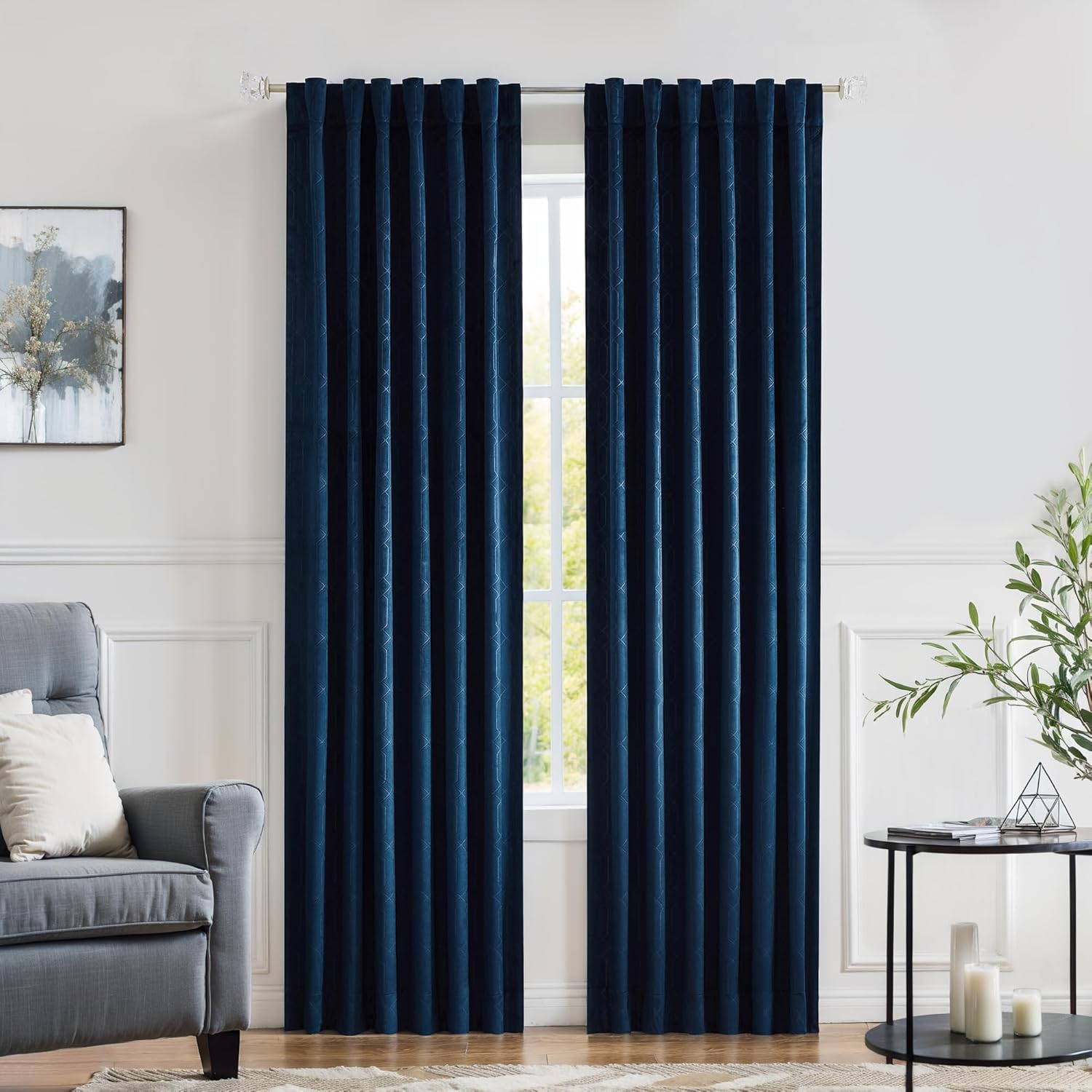 Blackout Velvet Curtain Panels - Navy Blue – GearMustHave