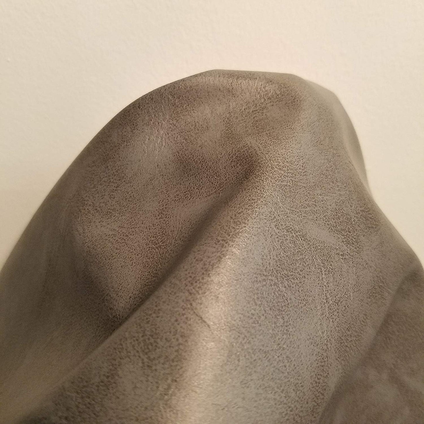 Gray Soft Faux Vegan PU Leather by The Yard for Upholstery